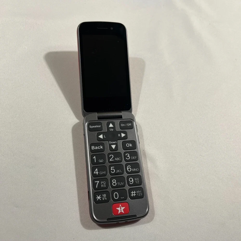 Jitterbug Flip2 Cell Phone for Seniors Red Lively GreatCall Large Buttons Works